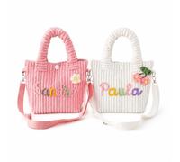 Borsa A Mano In Velluto Personalizzata, Borsa Leggera Per Uscite Quotidiane | 21 Decorazioni All’uncinetto, Borsa A Tracolla Artigianale Con Nodo Floreale Estetico Per Passeggiate Nel Fine Settimana