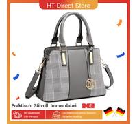 Borsa a mano Miss Lulu Borsa a tracolla a righe retrò da DONNA Borsa elegante in ecopelle con cuciture per donne consegnali di stile Il nero