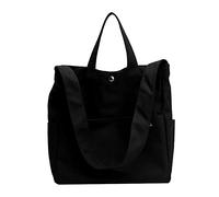 Borsa a mano per il lavoro Borsa di tela robusta Borsa personalizzata per le donne 3/4 Go frizione e catena, Nero , Taglia unica