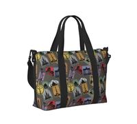 Borsa a mano per laptop da lavoro borsa da palestra con motivo mondi di francobolli per donne e uomini borsa da viaggio incrociata per oggetti personali borse da viaggio donna borse
