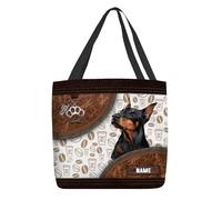 Borsa A Mano Personalized Doberman Pinscher Dog Pieghevole Borsa A Shopper Donna Con Tasche Shopper Tote Per All'Aperto Viaggi Ufficio