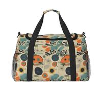 Borsa a mano pieghevole con stampa in stile moderno della metà del secolo grande capacità per viaggi di fine settimana in aereo