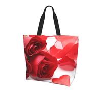 Borsa A Mano Rose And Red Petal Printed Borsa A Spalla Impermeabile Resistente Borsetta Per Viaggi Ufficio Donna