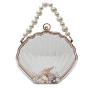Borsa a mano trasparente alla moda per le donne trasparente messaggeri borsa a forma di conchiglia perline catena crossbody donna spalla trasparente guscio acrilico borsa borsa perline catena