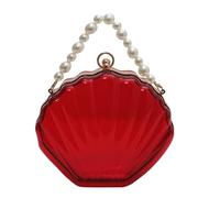 Borsa a mano trasparente alla moda per le donne trasparente messaggeri borsa a forma di conchiglia perline catena crossbody donna spalla trasparente guscio acrilico borsa borsa perline catena