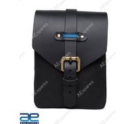 Borsa a marsupio serbatoio carburante magnetica in pelle nera per AJS BSA Tri...