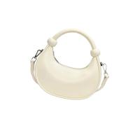 Borsa a mezza luna da donna in stile coreano Borsa a tracolla in pelle PU Borsa a tracolla Piccola borsa Shopping Incontri Donna Spalla Mezza Luna Semplice Crossbody Pelle PU, bianco