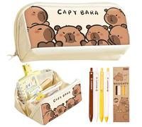 Borsa A Penna Capybara Da 1 Pezzi E 4 Penne, Cartoleria Carina, Borsa A Penna A Capacità Di Grande Capacità, Materiale Scolastico, Sacca Per Penna Divertente