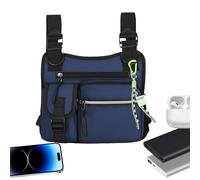 Borsa a Petto da Uomo | Pacchetto Petto per l'escursionismo, Gilet leggero Multifunzionale Principale a C con Custodia Design Confortevole Tagliato 3D per Allenamento Moto Sport Palestra, blu, Se