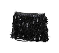 Borsa A Piume Borsa a mano con paillettes lucide e di grande capacità, alla moda, da donna, elegante, for cena, festa e appuntamento(Black)