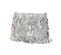 Borsa A Piume Borsa a mano con paillettes lucide e di grande capacità, alla moda, da donna, elegante, for cena, festa e appuntamento(Silver)
