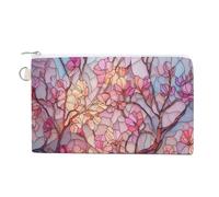 Borsa a portafoglio in tela, borsa portamonete con stampa di ciliegie in vetro colorato, borsa per cambio cerniera, piccola borsa cosmetica