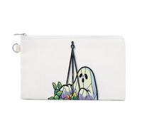 Borsa a portafoglio in tela, fantasma che penzola nella borsa della moneta della stampa di mezz'aria, borsa del cambio della cerniera, piccola borsa cosmetica