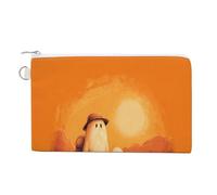 Borsa a portafoglio in tela, graziosa famiglia di fantasmi in escursione con stampa portamonete, borsa per cambio cerniera, piccola borsa per cosmetici