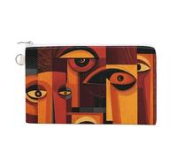 Borsa a portafoglio in tela, portamonete con stampa astratta cubista con illustrazione di diversi volti, borsa per cambio cerniera, piccola borsa per cosmetici