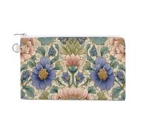 Borsa a portafoglio in tela, portamonete con stampa floreale vittoriana, borsa per cambio cerniera, piccola borsa cosmetica