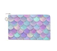 Borsa a portafoglio in tela, portamonete con stampa in scala color pastello, borsa per cambio cerniera, piccola borsa cosmetica