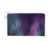 Borsa a portafoglio in tela, portamonete con stampa Northern Lights, borsa per cambio cerniera, piccola borsa cosmetica