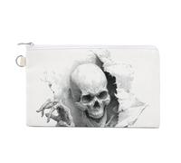 Borsa a portafoglio in tela, scheletro che strappa attraverso la borsa della moneta della stampa di carta, borsa del cambio della cerniera, piccola borsa cosmetica