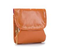 Borsa a portafoglio in vera pelle bovina piccola pochette a mano porta carte chiave rossetto auricolare custodia per le donne, Arancione, Taglia unica