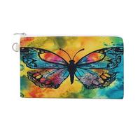 Borsa a portafoglio, portamonete con stampa a farfalla tie dye, borsa in tela con cerniera, piccola borsa per cosmetici, portafoglio portatile, stile, taglia unica, moderno