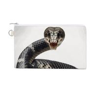 Borsa a portafoglio, portamonete con stampa di serpente cobra, borsa in tela con cerniera, piccola borsa per cosmetici, portafoglio portatile, stile, taglia unica, moderno