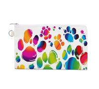 Borsa a portafoglio, portamonete con stampa di zampa di cane, borsa in tela con cerniera, piccola borsa per cosmetici, portamonete portatile, stile, taglia unica, moderno