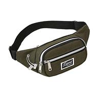 Borsa a portafoglio tascabile per telefono da donna e da uomo, per sport e attività all'aperto, multifunzione, marsupio da corsa con bottiglia d'acqua, Verde militare, 28X4X10