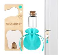 Borsa a portata di dente, gancio per porte da dente con busta di velluto, container del ricordo dei denti con slot di denaro, per i denti perduti i denti incoraggiano il regalo