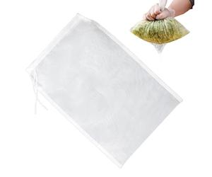 Borsa a rete fine - Nylon con coulisse 30,5 x 20,3 cm riutilizzabile - Sacca per succhi di frutta | per latte d'avena, frutta, succo di verdura, caffè, yogurt e formaggio