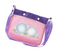Borsa a rete in nylon traspirante per bambini, a prova di sabbia, con doppie fibbie sicure, ideale per la spiaggia, ideale per raccogliere conchiglie e gite in spiaggia in famiglia