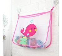 Borsa a rete per giocattoli da bagno a forma di balena/pesce, rosa