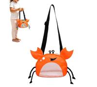 Borsa a rete per giocattoli da spiaggia, a forma di granchio, borsa da spiaggia per bambini con cinghie regolabili, per campeggio, picnic, viaggi, vacanze, piscina al lago