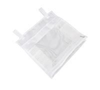Borsa a Rete per Giocattoli per Vasca da Bagno, Borsa per Giocattoli da Bagno in Rete Traspirante con Bottone a Pressione Cerniera Portatile Morbida da Appendere per Bambini per Bagno (Bianco)