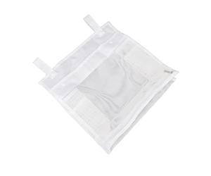 Borsa a Rete per Giocattoli per Vasca da Bagno, Borsa per Giocattoli da Bagno in Rete Traspirante con Bottone a Pressione Cerniera Portatile Morbida da Appendere per Bambini per Bagno (Bianco)