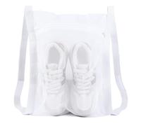 Borsa a rete per scarpe da ginnastica per asciugatrice, 40 x 35 cm, grande, a rete HoneyComber, con cerniera e cinghia, per scarpe, vestiti, borsa riutilizzabile (1 pezzo, bianco)