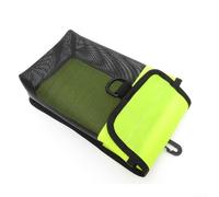 Borsa a rete progettata per subacquei con chiusura a cinghia, fibbia girevole e anello a D per trasportare boe di segnalazione di sicurezza e altri attrezzi (giallo)