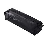 Borsa a rete trasparente con cerniera, astuccio trasparente per esami, per studenti, 1 pezzo, Nero , 20*5.5*5.5cm, Classico