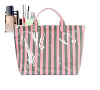 Borsa a Righe da Spiaggia - Grande Borsone da Vacanza Impermeabile e Lucido | Borsa da Lavoro,per il Campeggio, l'Università, la Palestra, l'Escursionismo, l'Ufficio, il Picnic, la Piscina e la