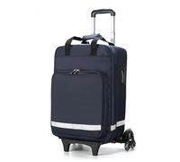 Borsa a rullo impermeabile con ruote, carrello staccabile e strisce riflettenti, borsa trauma di emergenza medica per visite domestiche, ospizi e professionisti medici, Blu