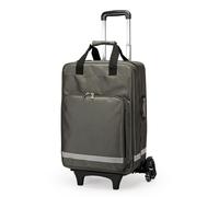 Borsa a rullo impermeabile con ruote, carrello staccabile e strisce riflettenti, borsa trauma di emergenza medica per visite domestiche, ospizi e professionisti medici, Verde