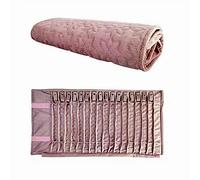 Borsa a Rullo per Organizer per Gioielli, Rotolo Pieghevole per Gioielliere Grande Capacità e Pratico Portatile,per Più Collane, Braccialetti (Flannel, Rosa)1