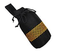 Borsa a sacchetto Mythrojan in feltro medievale con cordino, borsa rinascimentale per LARP, borsa per monete, accessori per costumi per eventi medievali, rievocazioni, Renfair - Nera, 20 cm x 16,5 cm