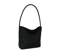 Borsa a secchiello casual alla moda per le donne semplice tinta unita borsa ascellare ricamo lettere borsa a tracolla ascella borsa multiuso femminile, Nero , One Size