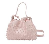 Borsa a secchiello con coulisse in pelle PU borsa sotto le ascelle con tracolla piccola capacità per donne ragazze shopping incontri uso quotidiano, rosa, M-XL