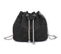 Borsa a secchiello con coulisse portatile e accattivante borsa a tracolla porta i tuoi effetti personali in borse a secchiello a tracolla per le donne alla moda, Nero , One Size