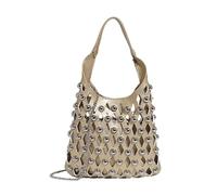 Borsa a secchiello con rivetti da donna, grande capacità, borsa tote alla moda con rivetti, borsa a tracolla con borchie in metallo e borsa da viaggio con portafoglio(Gold)