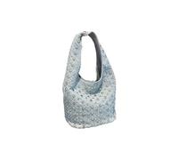 Borsa a secchiello con rivetti da donna, grande capacità, fibbia, morbida borsa a mano con paillettes, borsa a tracolla alla moda retrò americana for donna(Blue)