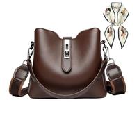 Borsa a secchiello con tre cinturini for donna, borsa a tracolla versatile alla moda, borsa tote elegante vintage, borse a spalla da donna(Coffee)