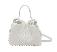 Borsa a secchiello da donna con coulisse piccola in pelle PU con tracolla per appuntamenti e uscite casual, bianco, 480.00x260.00x220.00mm/18.9x10.24x8.66inch, Classico
